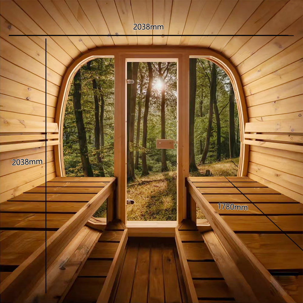 Auris Two Outdoor Cedar Sauna — 3–4 Person — 5